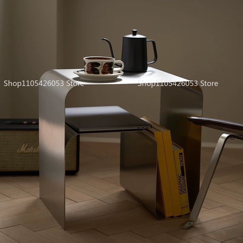 Home Bar Shelf - Mesa Lateral Moderna em Aço Inoxidável