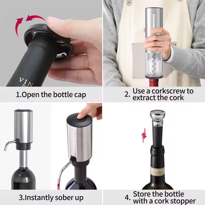 Home Bar Set - Conjunto Abridor de Vinho Elétrico Recarregável