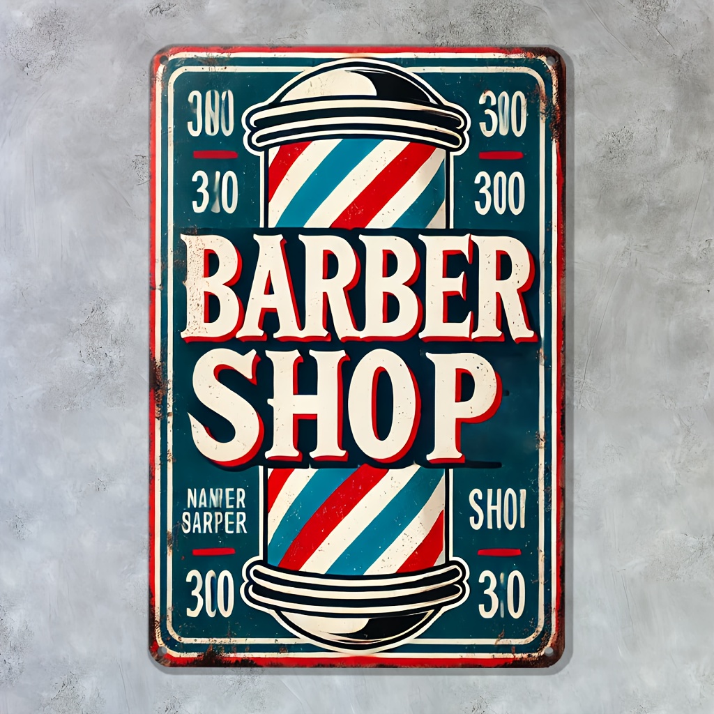 Home Barbershop - Letreiro de barbearia em metal para