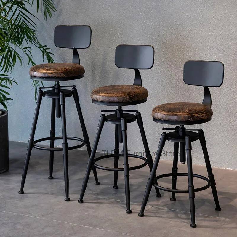 Home Bar Seating - Cadeira de Bar Retrô em Ferro,