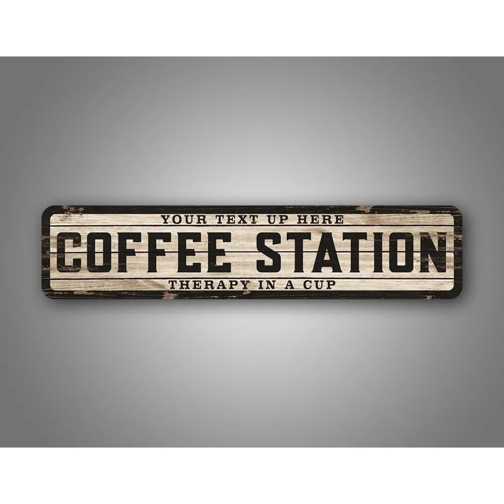 Home Bar Cafe - Placa de Madeira Envelhecida com Logotipo