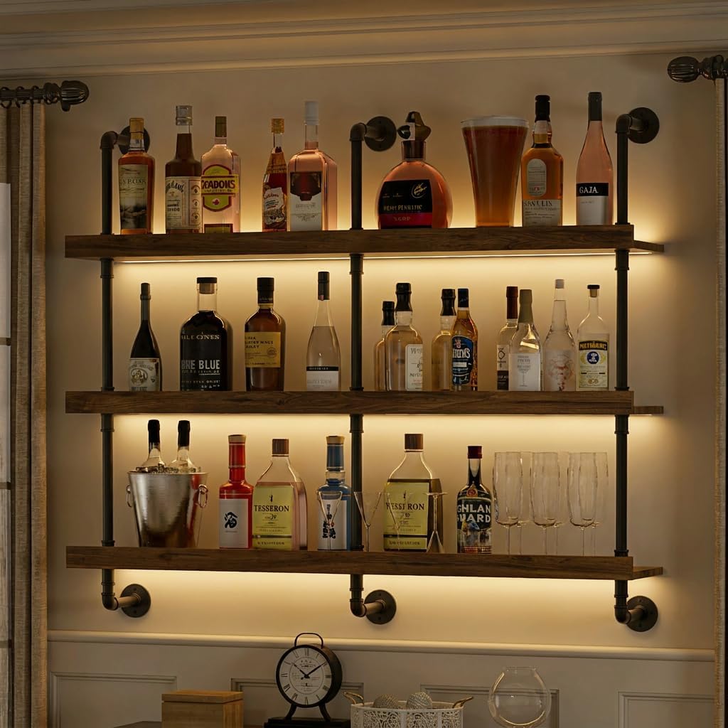 Home Bar Shelf - Suporte de parede para garrafas de