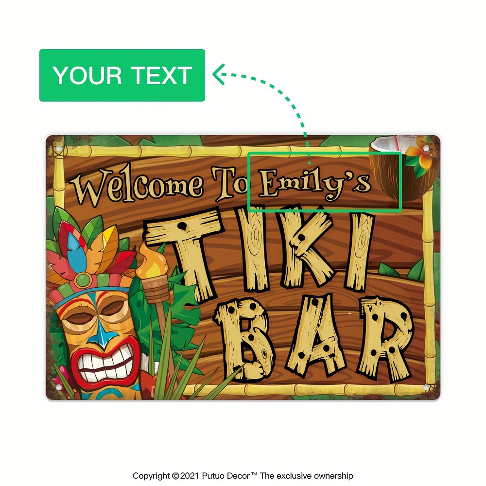 Home Bar Cafe - Placa Decorativa Personalizada para Bar Tiki,