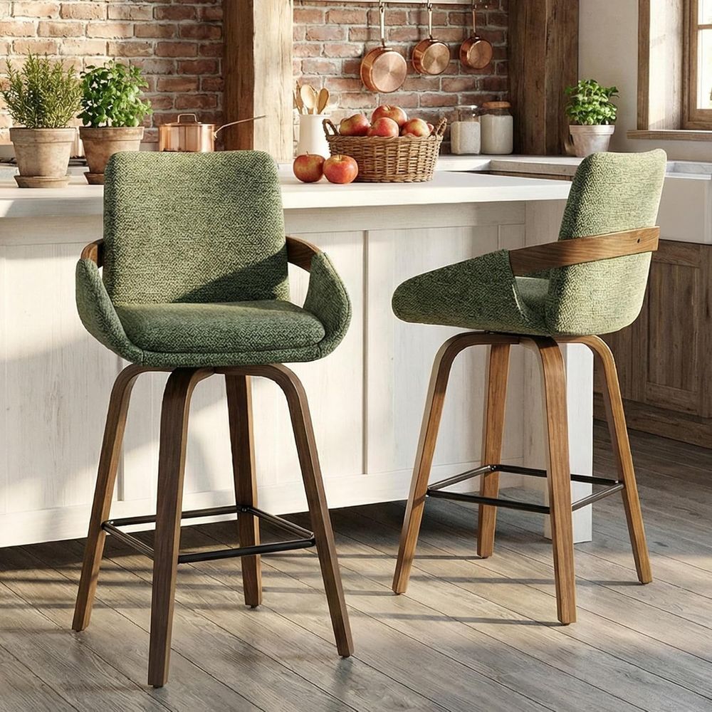 Home Bar Seating - Conjunto de 2 Banquetas Giratórias de