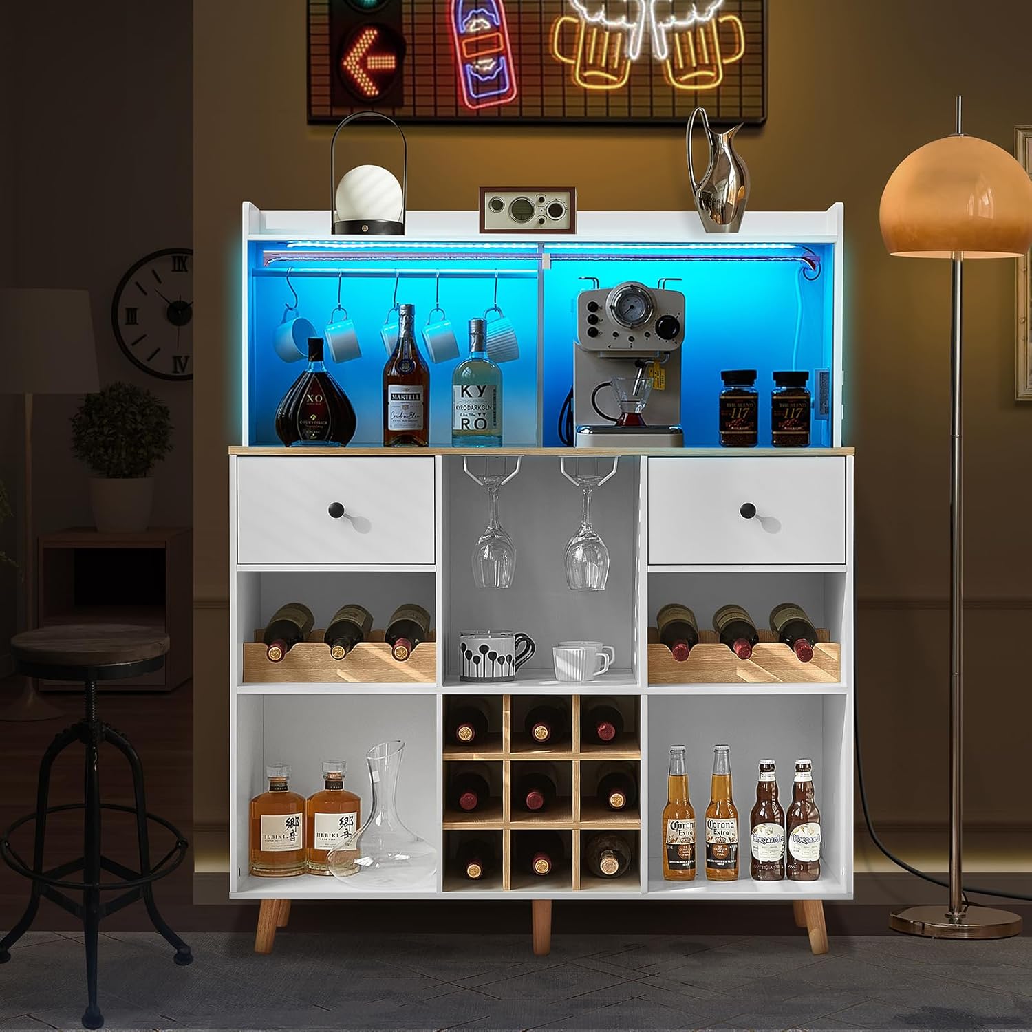 Home Bar Shelf - Armário de Bar para Vinhos com