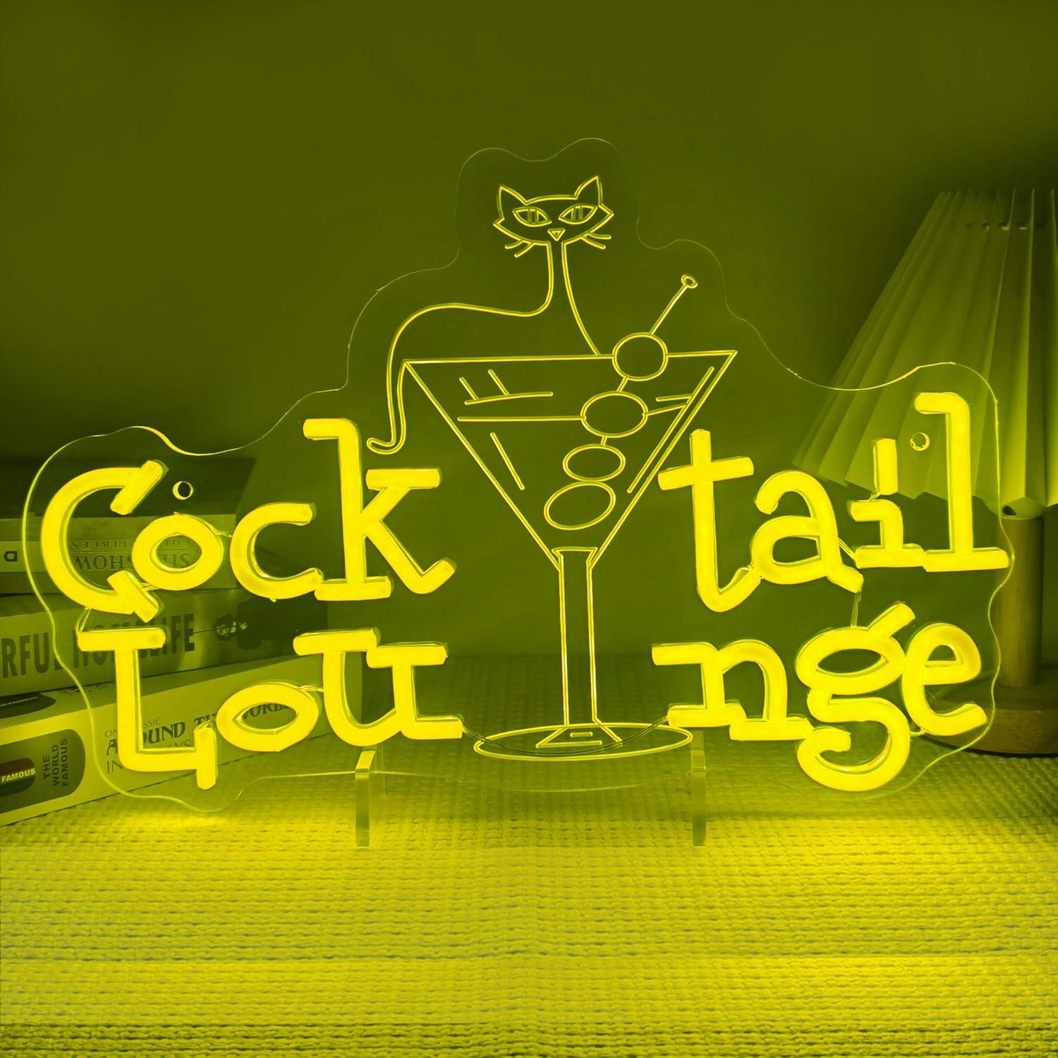 Home Bar Lounge - Letreiro Neon LED Regulável para Lounge