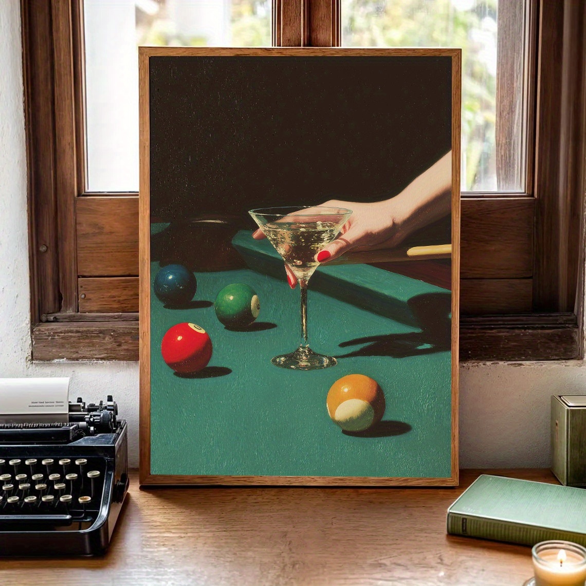1 pôster vintage de bilhar e c - Home Bar Set avaliação e preço