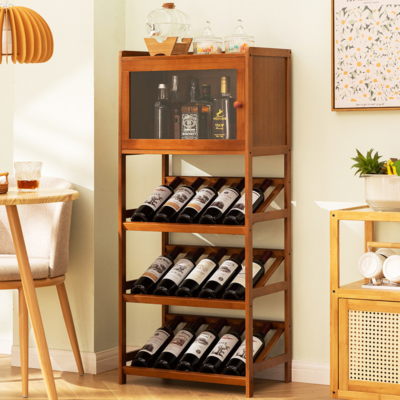 Rack de vinho de bambu sólido, - Home Bar Shelf avaliação e preço