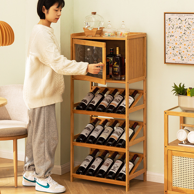 Rack de vinho de bambu sólido, - Home Bar Shelf avaliação e preço