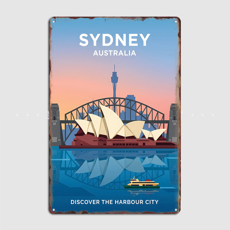 Pôsteres retrô de cenários tur - Home Bar Sydney avaliação e preço