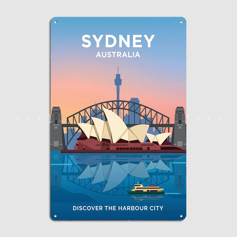 Pôsteres retrô de cenários tur - Home Bar Sydney avaliação e preço