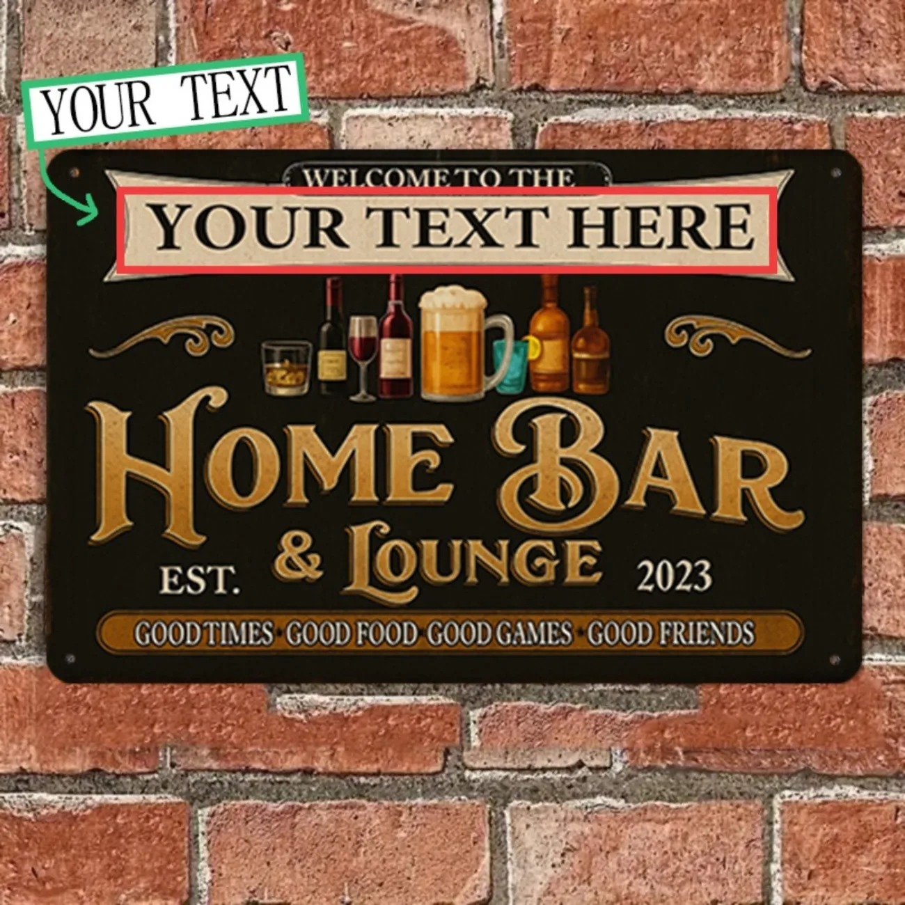 Placa de Metal Personalizada V - Home Bar Lounge avaliação e preço