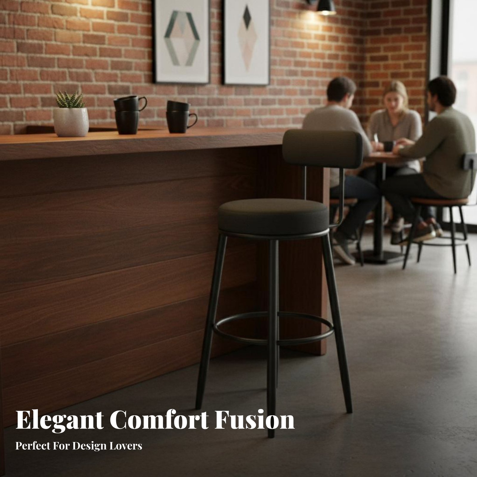 Banqueta Estofada com Encosto  - Home Bar Seating avaliação e preço