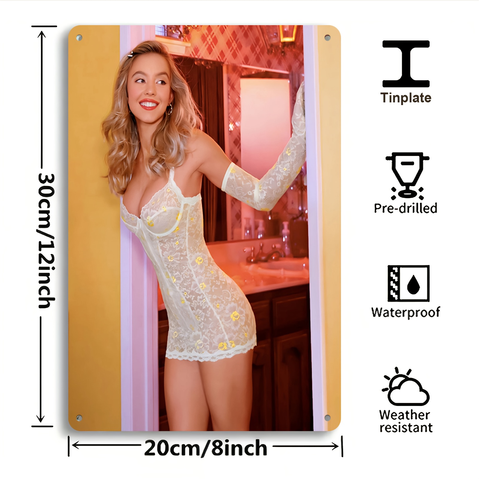 Pôster Metálico Sydney Sweeney - Home Bar Sydney avaliação e preço
