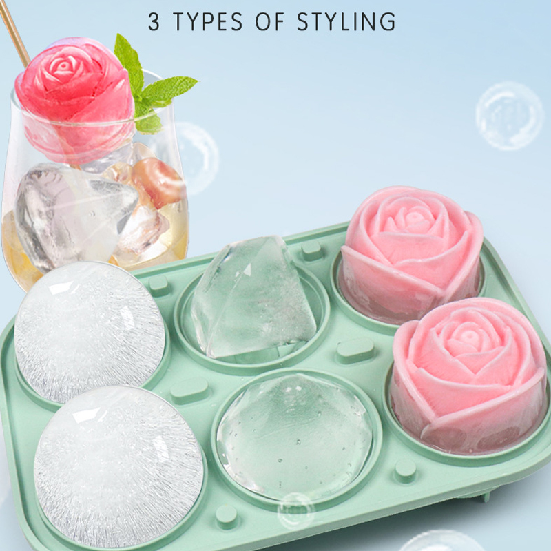 3d rosa diamante redondo molde - Ice Mold Sphere avaliação e preço