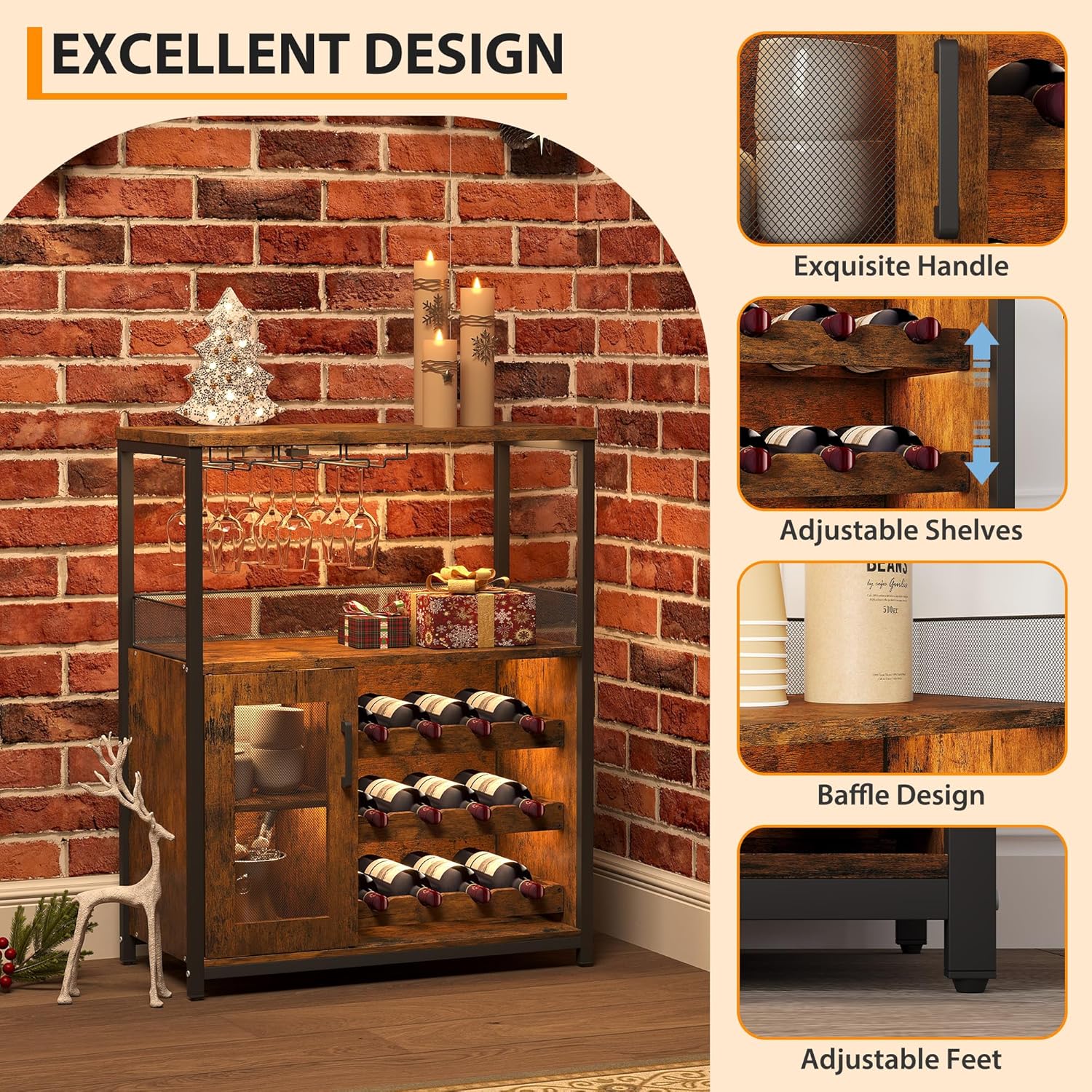 Armário Bar Moderno de 36 pole - Home Bar Shelf avaliação e preço