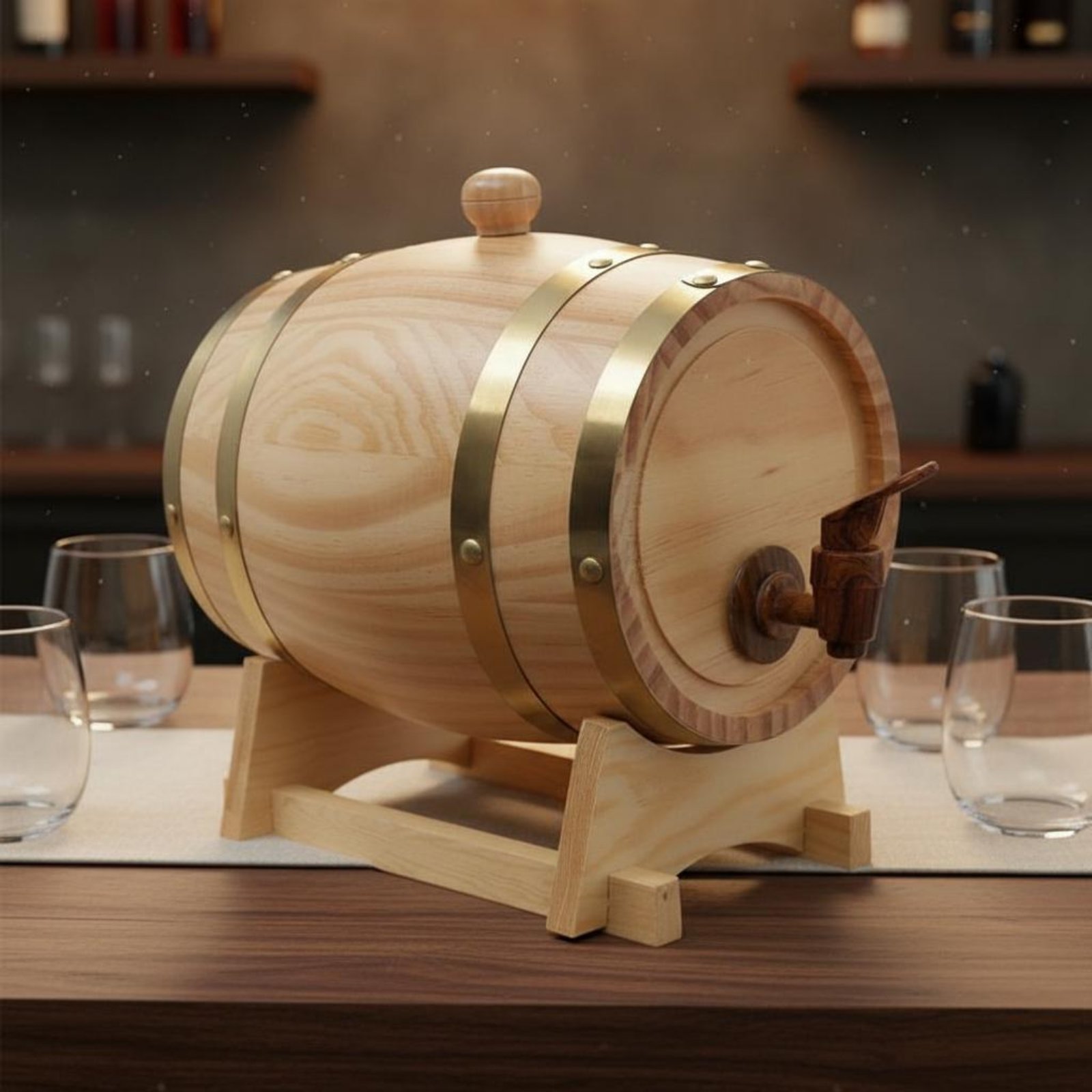 Barril de Madeira de Pinheiro  - Home Bar Stand avaliação e preço