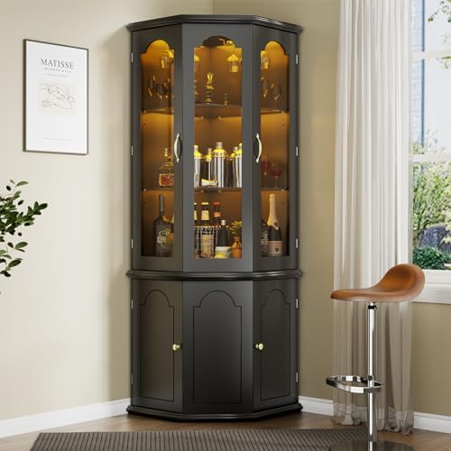 Armário de Canto com Luzes LED - Home Bar Shelf avaliação e preço