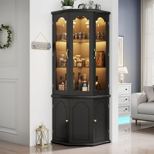 Armário de Canto com Luzes LED - Home Bar Shelf avaliação e preço