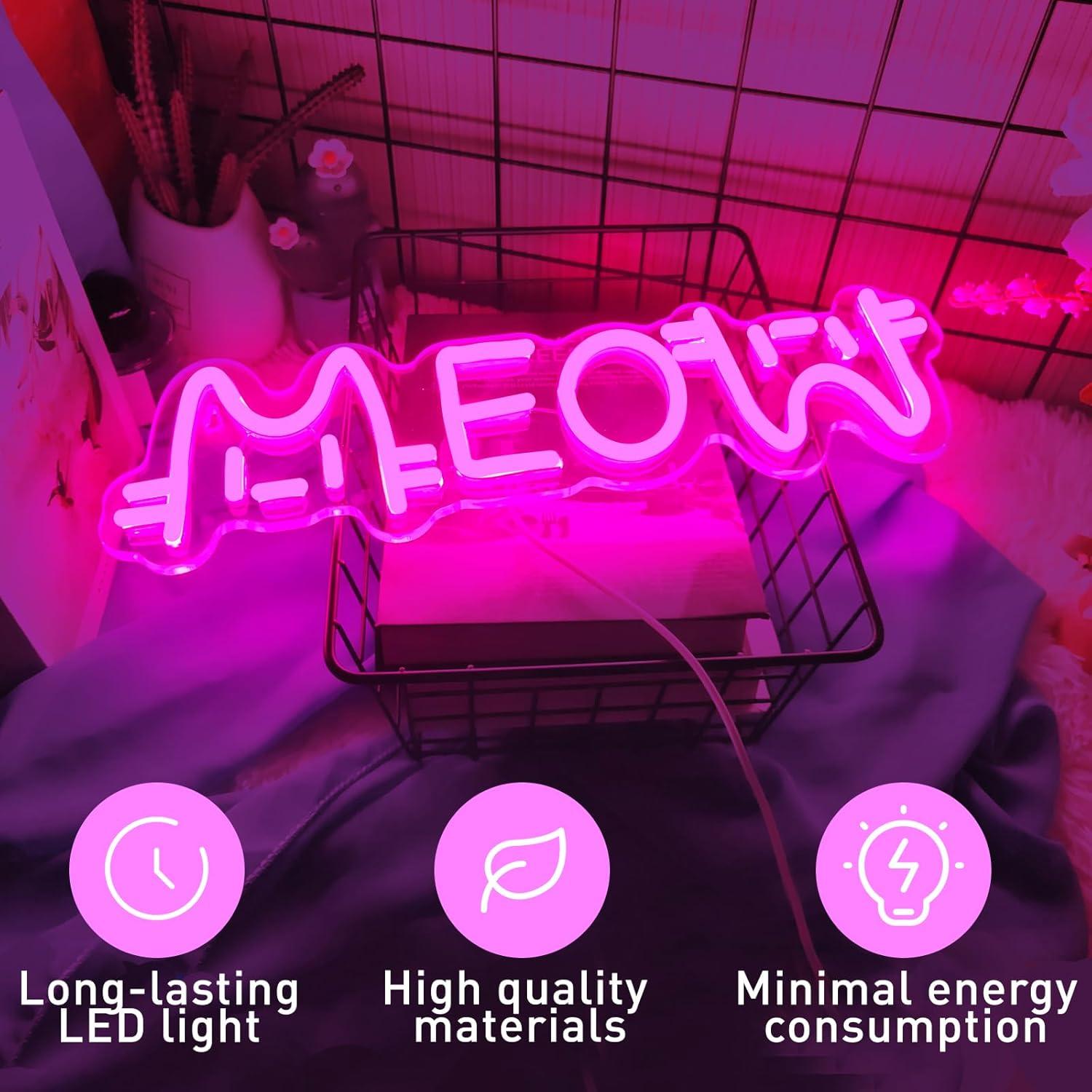 Letreiro Neon Gato Meow com LE - Home Bar Cafe avaliação e preço