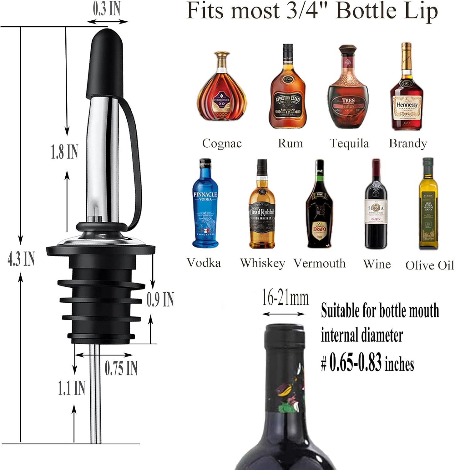 Conjunto de 12 Bicos Dosadores - Speed Pourer Cap avaliação e preço